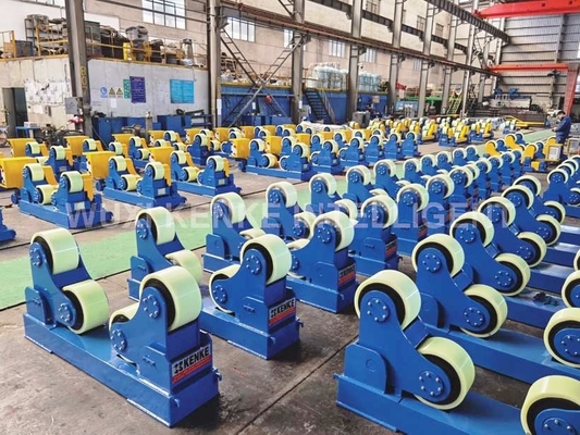 10 Ton Pengelasan Konvensional Rotator Roller PU Self Aligning Type untuk Circular Cylinder